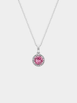 Sterling Silver Crystal Women's January Birthstone Pendant Necklace