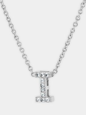 CZ Initial Necklace I Silver Plated