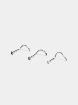 Stainless Steel 3pk Nose Screw Set - Ball /Jet