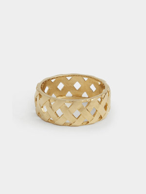 18ct Gold Plated Lattice Ring