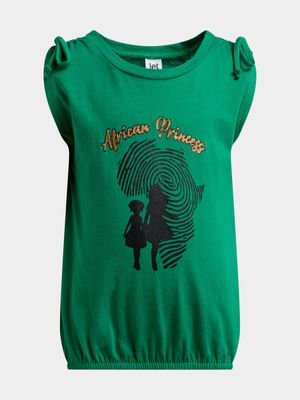 Jet Younger Girls Green African Princess Tie Vest T-Shirt