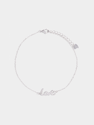 Sterling Silver Love Script Bracelet