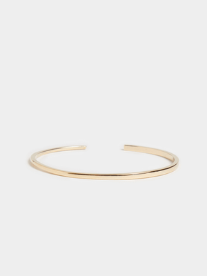 18ct Gold Plated Plain Dainty Gold Cuff Bangle