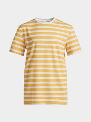 Younger Boy's Yellow & White Striped T-Shirt