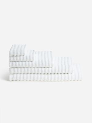 Jet Home White Ribbed Towel