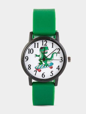 Boy's Green Dinosaur Watch