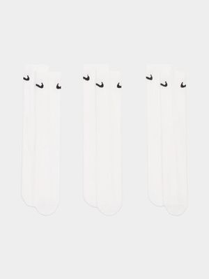 Nike 3-Pack Unisex Everyday Lightweight Training White Crew Socks