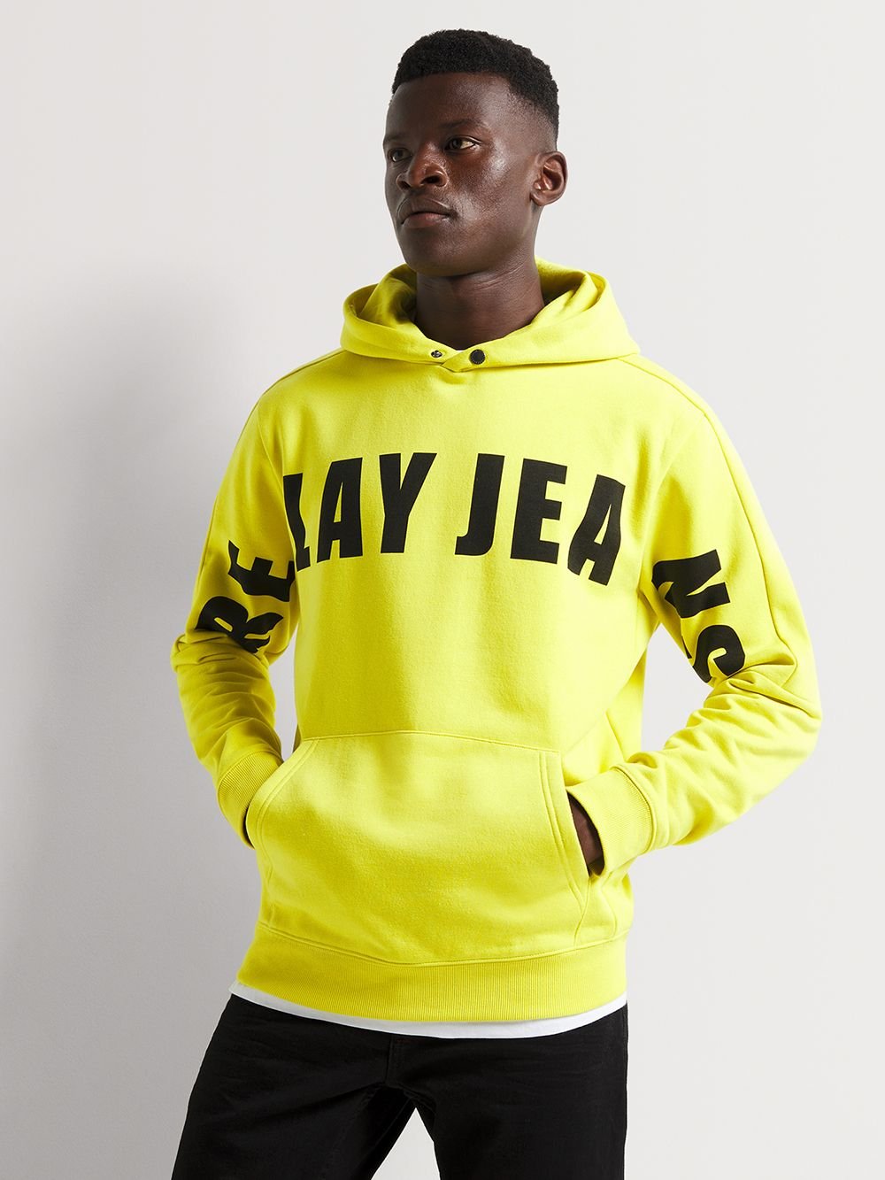 Men s Relay Jeans Regular Multi Panel Lemon Hoodie Bash