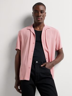 Men's Markham Plain Viscose Pink Shirt