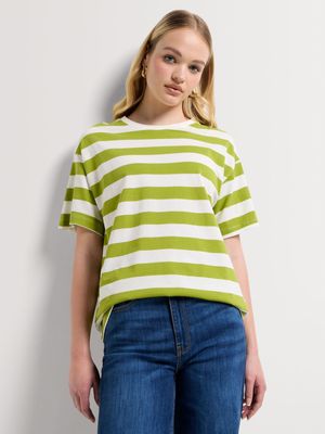 Cotton Wide Stripe T-Shirt