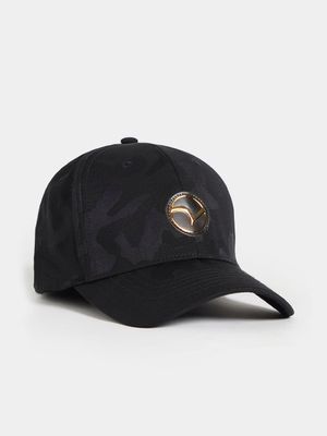 RJ Black Jacquard Camo Curve Peak Cap