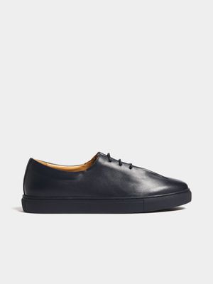 Fabiani Men's Soft Navy Leather Lace Court