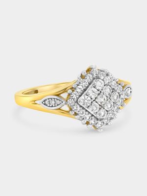 Yellow Gold Diamond Marquise Cluster Ring