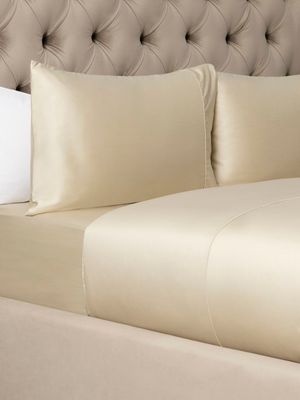 Grace Most Lustrous Gold Seal Certified Egyptian Cotton 400 Thread Count Duvet Cover Set Champagne