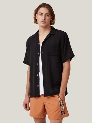 Men's Cotton On Black Palma Short Sleeve Shirt