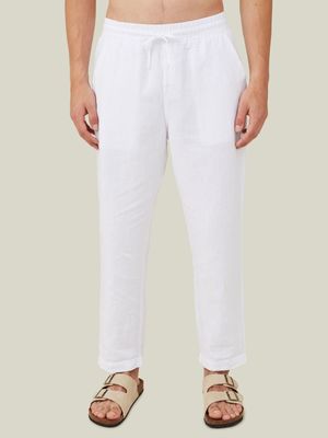 Men's Cotton On White Linen Pants