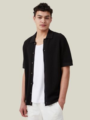 Men's Cotton On Black Pablo Shorts Sleeve Shirt