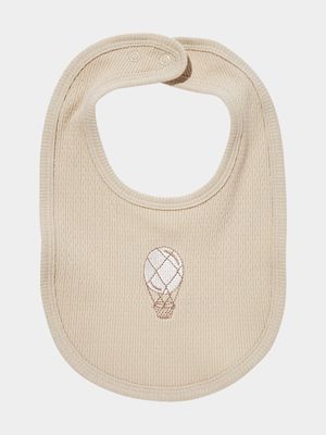 Cotton On Infant  Beige Organic Pointelle Bib