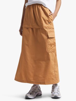 Nike Women's NSW Essential Mid-Rise Woven Cargo Midi Flax Skirt