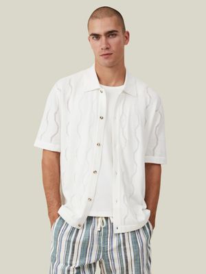 Men's Cotton On Cream Pablo Short Sleeve Shirt