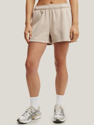 Women's Cotton On Cream Plush Essential Gym Shorts