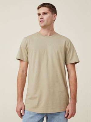 Men's Cotton On Beige Organic Longline T-Shirt