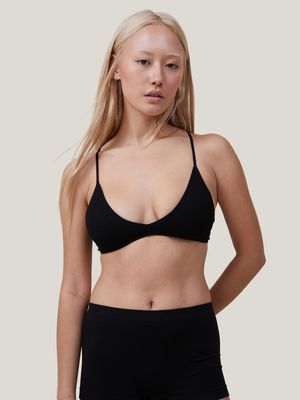 Women's Cotton On Black Seamless Triangle Padded Bralette