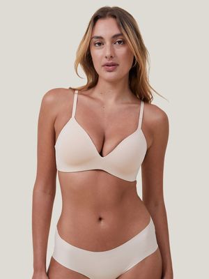 Women's Cotton On Beige Ultimate Comfort Wirefree T-Shirt Bra