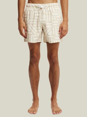 Men's Cotton On Beige Stretch Swim Shorts