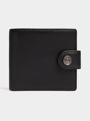 Fabiani Men's Black Pebble Leather Bifold Wallet