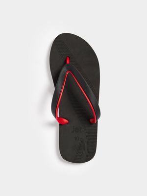 Jet Men's Black/Red Flip Flops