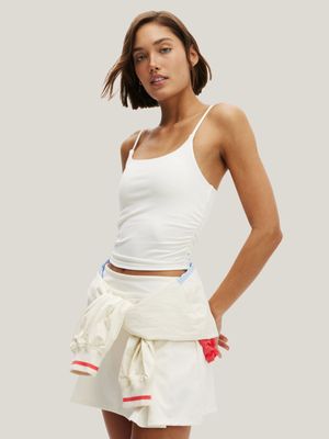 Women's Cotton On White Ultra Soft Ruched Side Tank Top