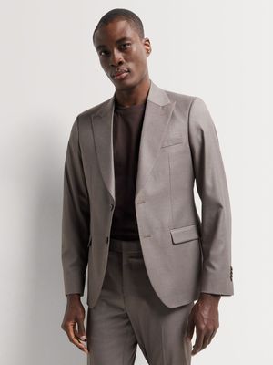 Men's Markham Shiny Taupe Skinny Suit Jacket