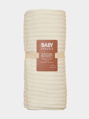 Cotton On Infant  Cream Organic Knit Blanket