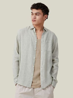 Men's Cotton On Multi Linen Long Sleeve Shirt