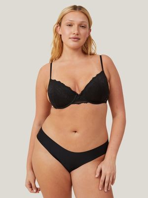 Women's Cotton On Black The Invisible Cheeky Briefs