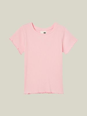 Cotton On Kids Girl Pink Raya Rib Baby T-shirt