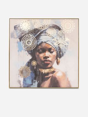 Framed Printed Woman Folded Headdress No.1