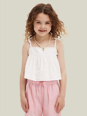 Cotton On Kids Girl White Kennedy Sleeveless Top