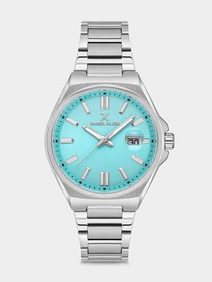 Daniel Klein Silver Plated Light Blue Dial Bracelet Watch