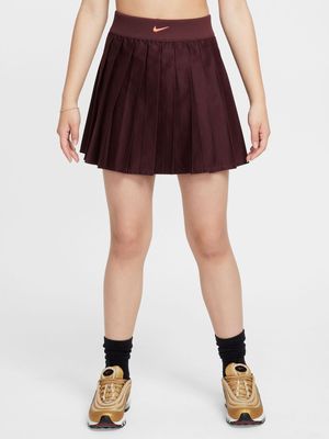 Nike Girls Burgundy Pleated Skirt Cotton Polyester Dress