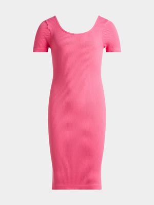 Jet Older Girls Pink Cap Sleeve Seamless Dress