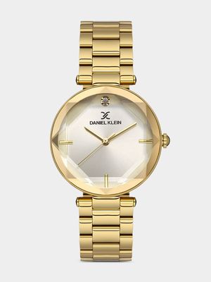 Daniel Klein Gold Plated Silver Tone Dial Bracelet Watch