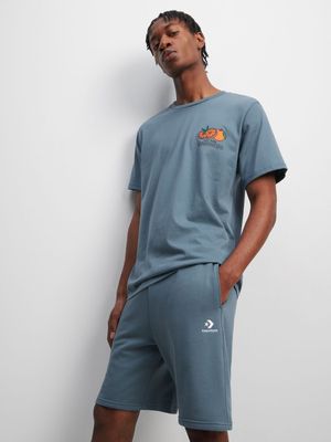 Converse Men's Go-To Embroidered Teal Sweatpants