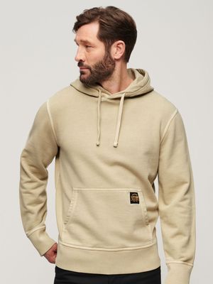 Men's Superdry Beige Contrast Stitch Relaxed Hoodie