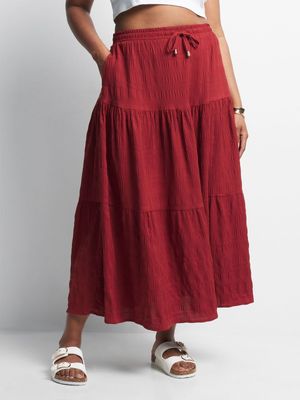 Jet Women's Rust Seersucker Skirt