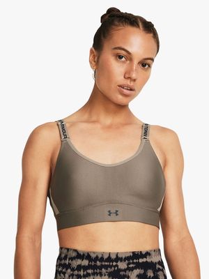 Womens Under Armour Infinity 2.0 Medium Impact Brown Bra