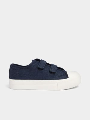 Jet Older Girls Blue Denim Chunky Velcro Sneakers