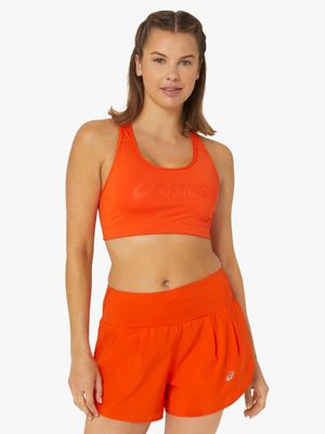 Womens Asics Core Logo Orange Bra