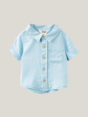 Cotton On Infant  Blue Leonard Button Down Shirt